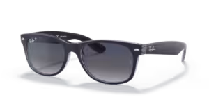 Original Ray-Ban RB2132 New Wayfarer arms, colour 6607 · Blue over clear blue