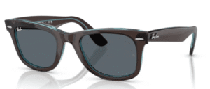 Ray-Ban 2140 WAYFARER, colour 1446R5 · Brown on clear blue