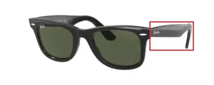 Original Ray-Ban RB2140 Wayfarer arms, colour 901 · Black