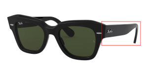 Original Ray-Ban RB2186 State Street arms, colour 901 · Black