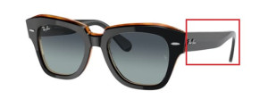Original Ray-Ban RB2186 State Street arms, colour 1322 · Black