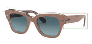 Original Ray-Ban RB2186 State Street arms, colour 1297 · Beige on clear