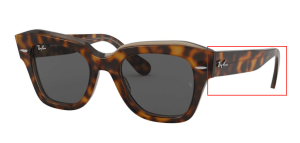 Original Ray-Ban RB2186 State Street arms, colour 1292B1 · Havana on clear brown