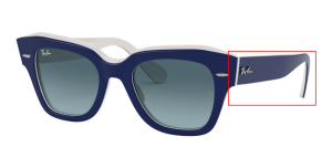 Original Ray-Ban RB2186 State Street arms, colour 1299 · Blue on white