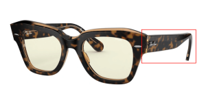 Original Ray-Ban RB2186 State Street arms, colour 1292BL · Havana on trasparent light bro