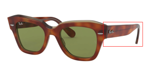 Original Ray-Ban RB2186 State Street arms, colour 1293 · Havana on clear beige