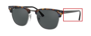 Original Ray-Ban RB3016 Clubmaster arms, colour 1158 · Mottled blue havana