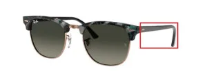 Original Ray-Ban RB3016 Clubmaster arms, colour 1255 · Mottled gray/green