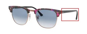 Original Ray-Ban RB3016 Clubmaster arms, colour 1257 · Mottled gray/violet