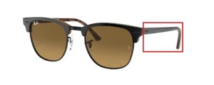 Original Ray-Ban RB3016 Clubmaster arms, colour 1277 · Top gray on havana