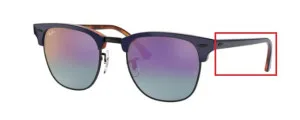 Original Ray-Ban RB3016 Clubmaster arms, colour 1278 · Top blue on havana red