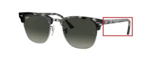 Original Ray-Ban RB3016 Clubmaster arms, colour 1336 · Gray havana