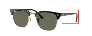 Original Ray-Ban RB3016 Clubmaster arms, colour 901 · Black