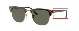 Original Ray-Ban RB3016 Clubmaster arms, colour 990 · Red havana