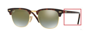 Original Ray-Ban RB3016 Clubmaster arms, colour 9909 · Red shiny