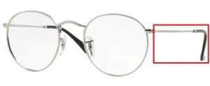 Original Ray-Ban RB3447V M arms, colour 2538 · Silver matte