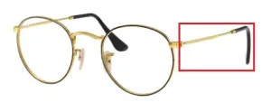 Original Ray-Ban RB3447V M arms, colour 2991 · Gold on top black