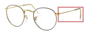Original Ray-Ban RB3447V M arms, colour 3105 · Blue on legend gold