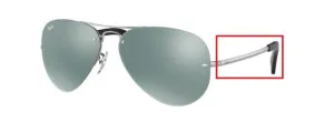 Original Ray-Ban RB3449 arms, colour 003 · Silver