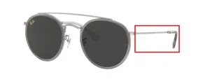 Original Ray-Ban RB3647N arms, colour 9211 · Black shiny