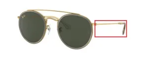 Original Ray-Ban RB3647N arms, colour 9237 · Legend gold
