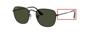 Original Ray-Ban RB3857 Frank arms, colour 9199 · Black