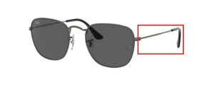 Original Ray-Ban RB3857 Frank arms, colour 9229 · Gunmetal