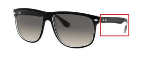 Original Ray-Ban RB4147 Boyfriend arms, colour 6039 · Top black on clear