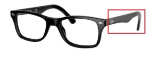 Original Ray-Ban RB5228 arms, colour 2000 · Black shiny
