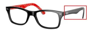 Original Ray-Ban RB5228 arms, colour 2479 · Top black on texture red