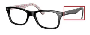Original Ray-Ban RB5228 arms, colour 5014 · Top black on texture white