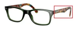 Original Ray-Ban RB5228 arms, colour 5630 · Opal green
