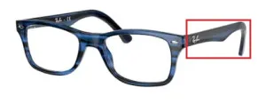 Original Ray-Ban RB5228 arms, colour 8053 · Striped blue