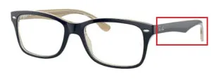 Original Ray-Ban RB5228 arms, colour 8119 · Clear blue