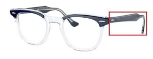 Original Ray-Ban RB5398 Hawkeye arms, colour 8110 · Clear blue