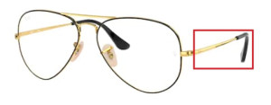 Original Ray-Ban RB6489 Aviator arms, colour 2946 · Gold on top black
