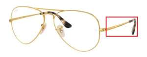 Original Ray-Ban RB6489 Aviator arms, colour 3033 · Gold matte