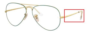 Original Ray-Ban RB6489 Aviator arms, colour 3136 · Petroleum
