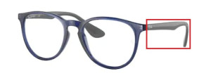 Original Ray-Ban RB7046 Erika arms, colour 8084 · Clear blue
