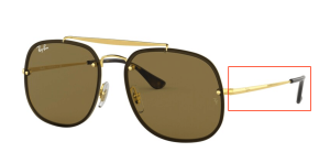 Original Ray-Ban RB3583N Blaze The General arms, colour 001 · Gold
