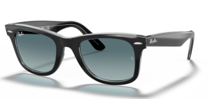 Ray-Ban 2140 WAYFARER, colour 12943M · Black on clear