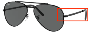 Original Ray-Ban RB3625 New Aviator arms, colour 002 · Black