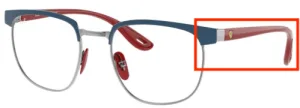 Original Ray-Ban RB3698VM arms, colour F072 · Blue on gunmetal
