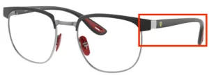 Original Ray-Ban RB3698VM arms, colour F073 · Black on gunmetal