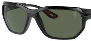 Original lenses Ray-Ban RB4366M Ferrari, colour 71 · Green dark · plastic