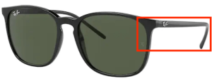 Original Ray-Ban RB4387 arms, colour 601 · Black