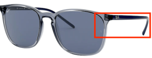 Original Ray-Ban RB4387 arms, colour 6399 · Clear blue