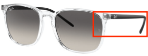 Original Ray-Ban RB4387 arms, colour 6477 · Clear