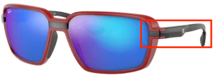 Original Ray-Ban RB8360M arms, colour F663 · Red