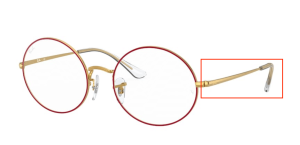 Original Ray-Ban RB1970V Oval arms, colour 3106 · Red on legend gold